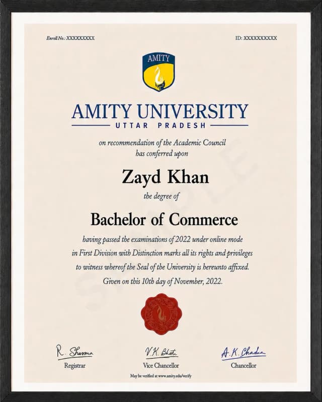 Sample Certificate